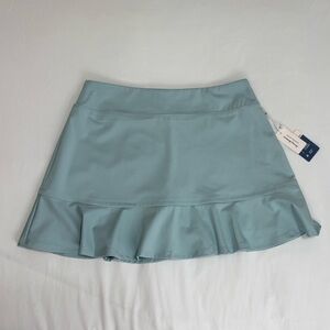 NWT Tommy Bahama Women’s Mint Green Ruffle Hem Skort, Size L, Golf,Tennis,UPF 50